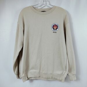 Modelo Cerveza Women's Beige Crew Neck Long Sleeve Sweater Sweatshirt, Sz S